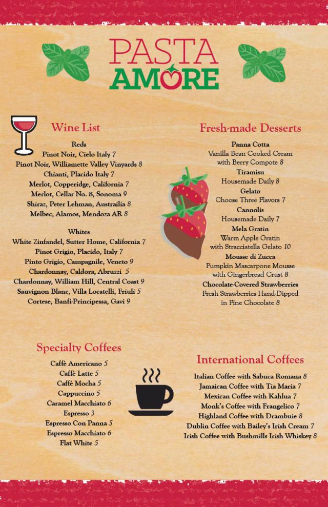 Pasta Amore Menu-Back2